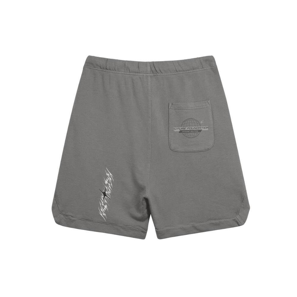 Future Foundation - Clipped Corner Washed Sweat Shorts (Dark Grey)