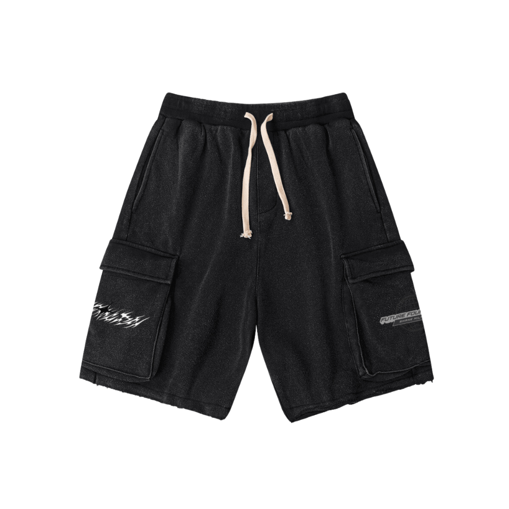 Future Foundation - Raw Hemp Snow Wash Cargo Shorts