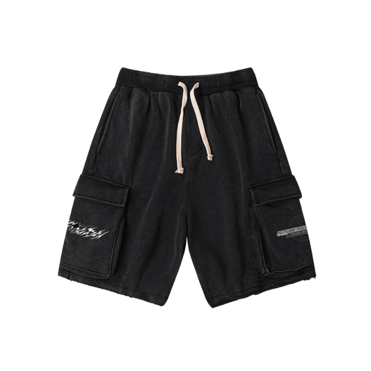 Future Foundation - Raw Hemp Snow Wash Cargo Shorts