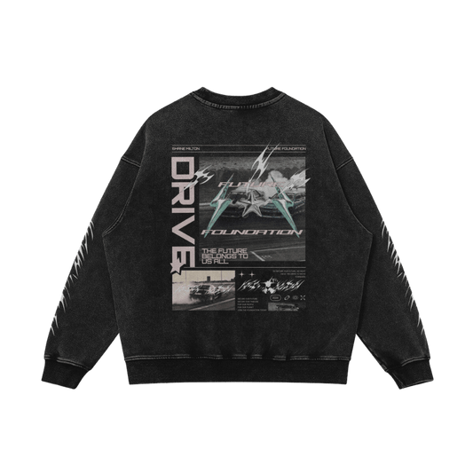 Future Foundation - Drive (Faded Black) - 440GSM Ultra Heavyweight Sweatshirt