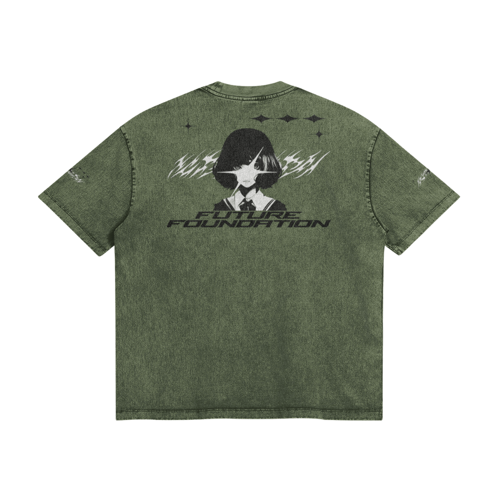 Future Foundation - Love (Rifle Green) - Snow Wash Graphic Tee