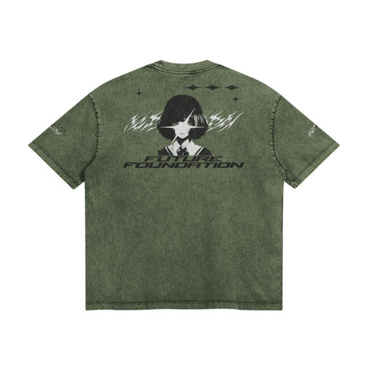 Future Foundation - Love (Rifle Green) - Snow Wash Graphic Tee