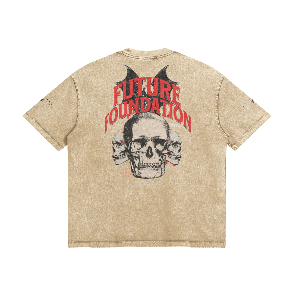 Future Foundation - Skull (Khaki) - Snow Wash Graphic Tee