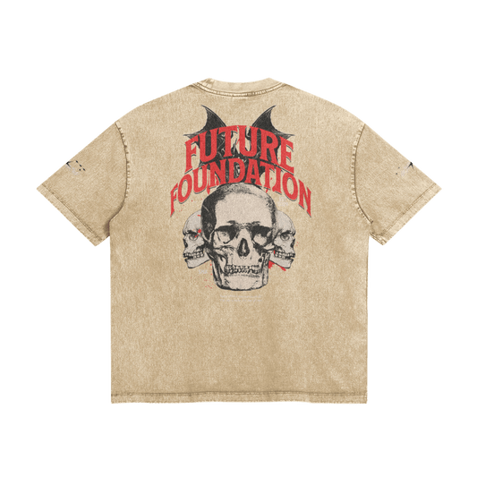 Future Foundation - Skull (Khaki) - Snow Wash Graphic Tee