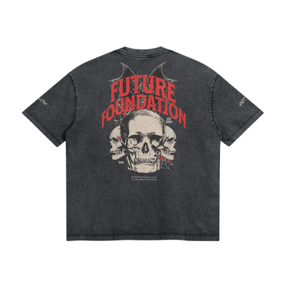 Future Foundation - Skull (Dark Gray) - Snow Wash Graphic Tee