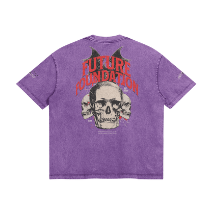 Future Foundation - Skull (Dark Lavender) - Snow Wash Graphic Tee