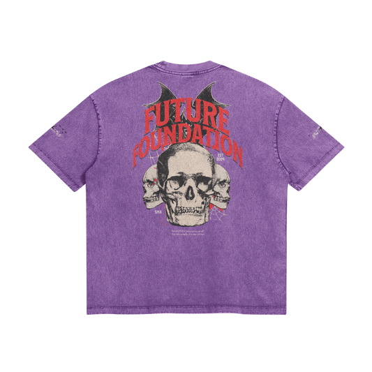 Future Foundation - Skull (Dark Lavender) - Snow Wash Graphic Tee