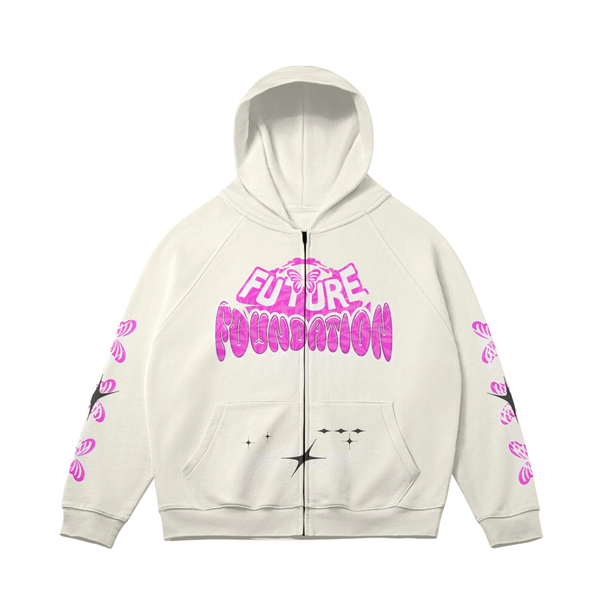 Future Foundation - Butterfly Full-zip Hoodie (Rice Apricot)