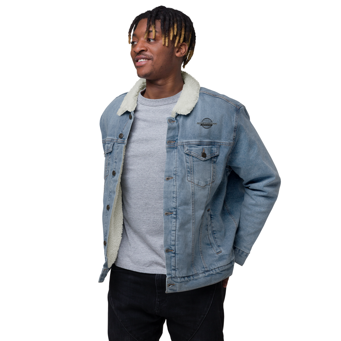 Future Foundation Bat - Denim Sherpa Jacket - Shane Milton